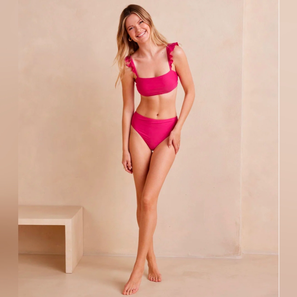 Summersalt Pink Ruffled High-Waisted Bikini Spritz Sz 4